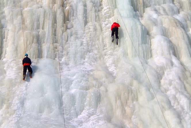 McNally Travel | Visit Quebec City | Montmorency Falls ice climbers