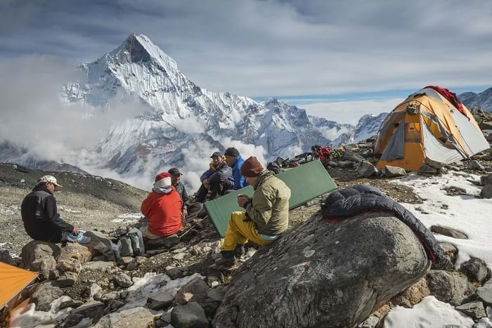 McNally Travel | Sherpa mountaineers at Expedition Base Camp, Himalayas | Visit Nepal